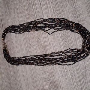 Elegant Black and Gold Beaded Necklace